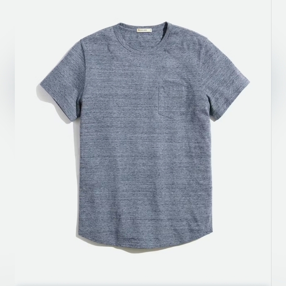 Marine Layer Saddle Hem Pocket In Heather Blue Neps Large - Picture 2 of 11